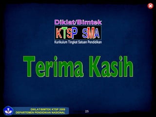 Terima Kasih K T S P Kurikulum Tingkat Satuan Pendidikan Diklat/Bimtek S M A 