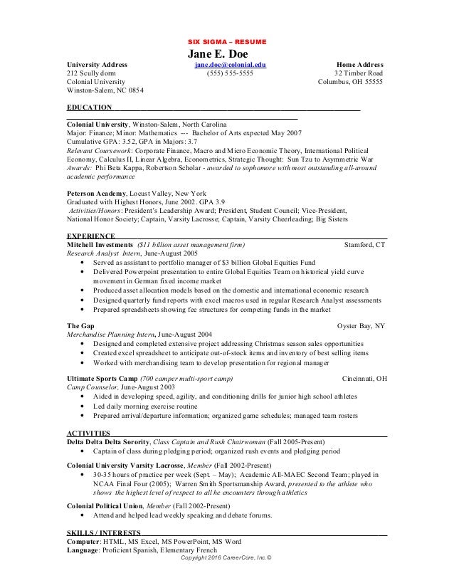 how to address a resumes