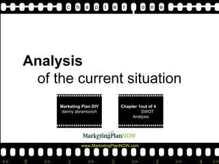 Analysis  of the current situation c   h  a   p   t  e   r  o  n  e Marketing Plan DIY  d anny abramovich Chapter 1out of 4  SWOT Analysis www.MarketingPlanNOW.com 