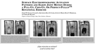 ¿Qúe músculos se activan?
¿cuál se activa más?
 