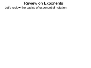 Exponential Inputs 1.7 power equations and calculator inputs | PPTX