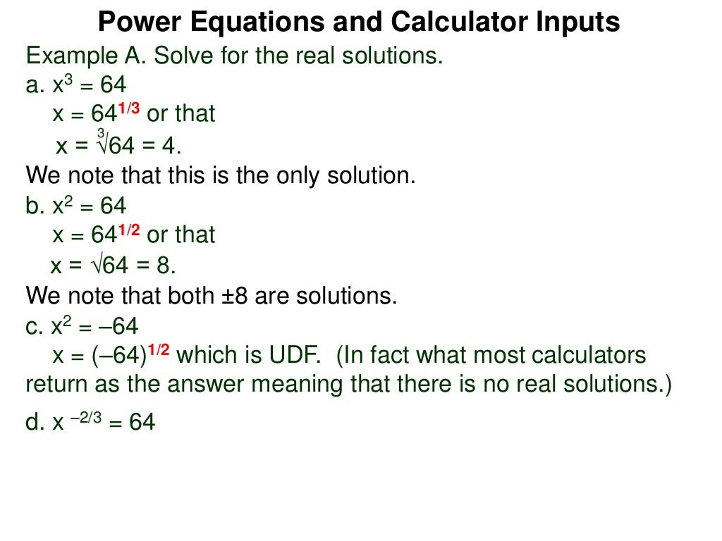 1.7 power equations and calculator inputs