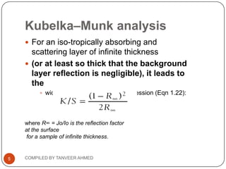 1.85 combined absorption and scattering (kubelka–munk analysis) | PPTX