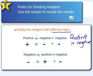 Multiplication & Division of integers | PPT