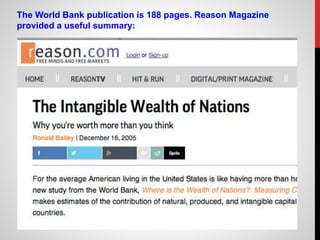 The World Bank publication is 188 pages. Reason Magazine
provided a useful summary:
 