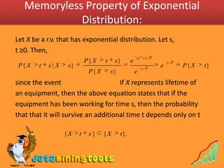 Gamma, Expoential, Poisson And Chi Squared Distributions | PPTX