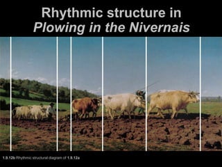 Rhythmic structure in
Plowing in the Nivernais
1.9.12b Rhythmic structural diagram of 1.9.12a
 