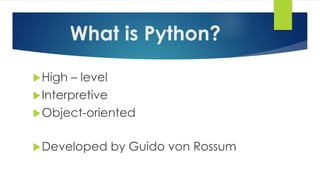 About Python | PPT