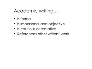 Academic writing overview for postgraduate | PPT