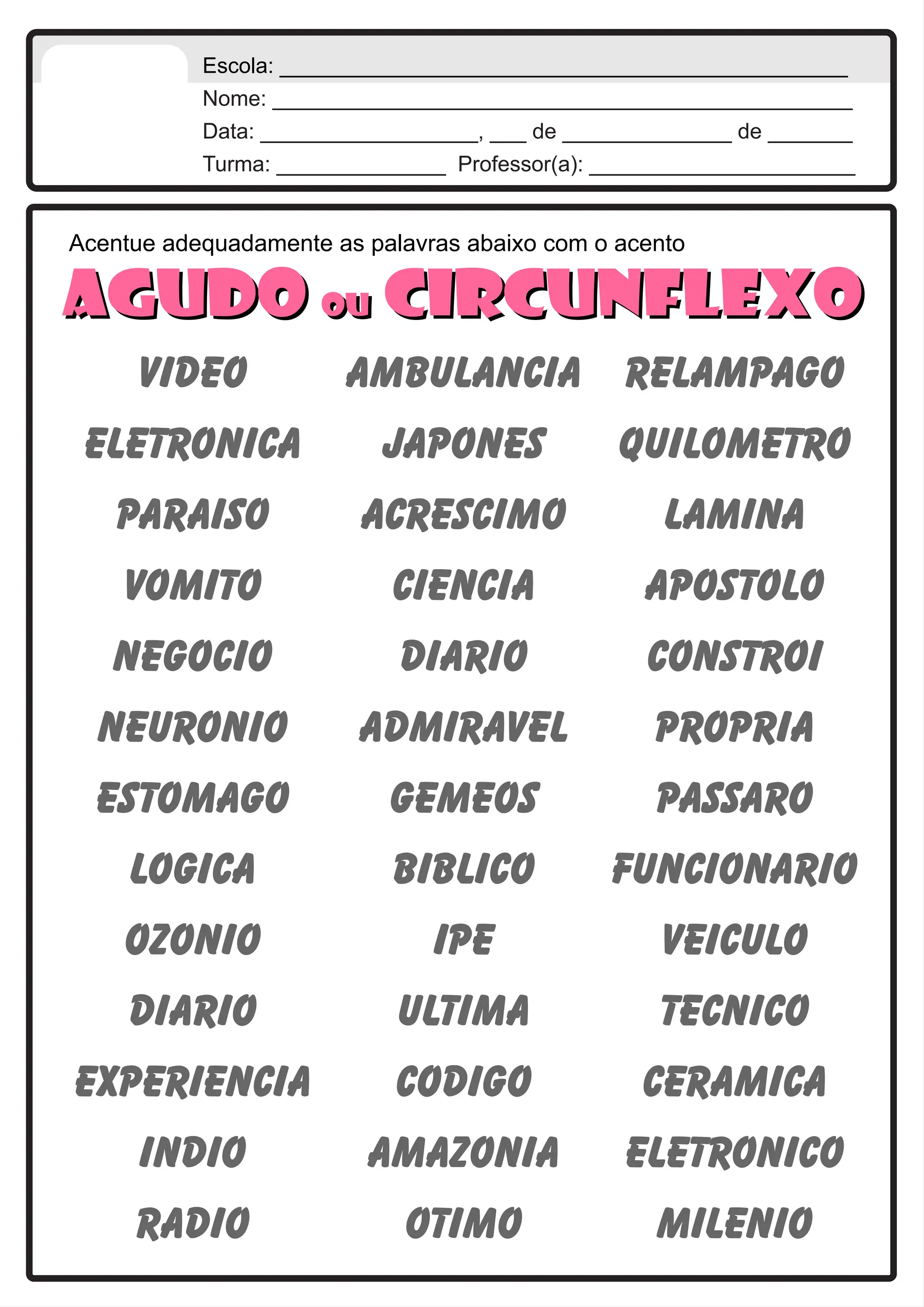 CONCEITO DE ACENTUAÇÃO, ACENTO AGUDO, CIRCUNFLEXO E TIL | PDF