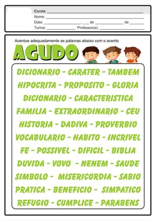 CONCEITO DE ACENTUAÇÃO, ACENTO AGUDO, CIRCUNFLEXO E TIL | PDF