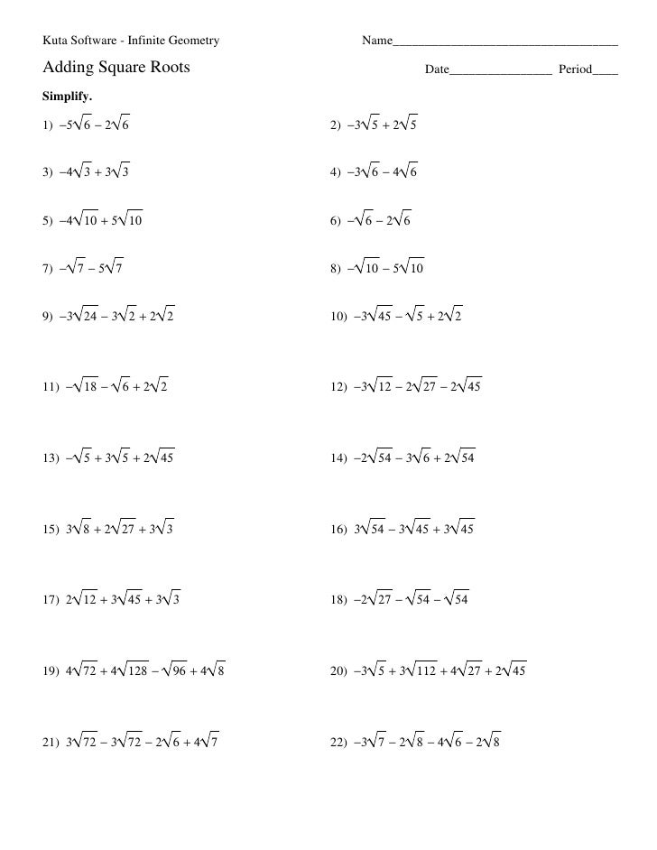1 adding square roots