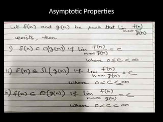 Asymptotic Properties
 
