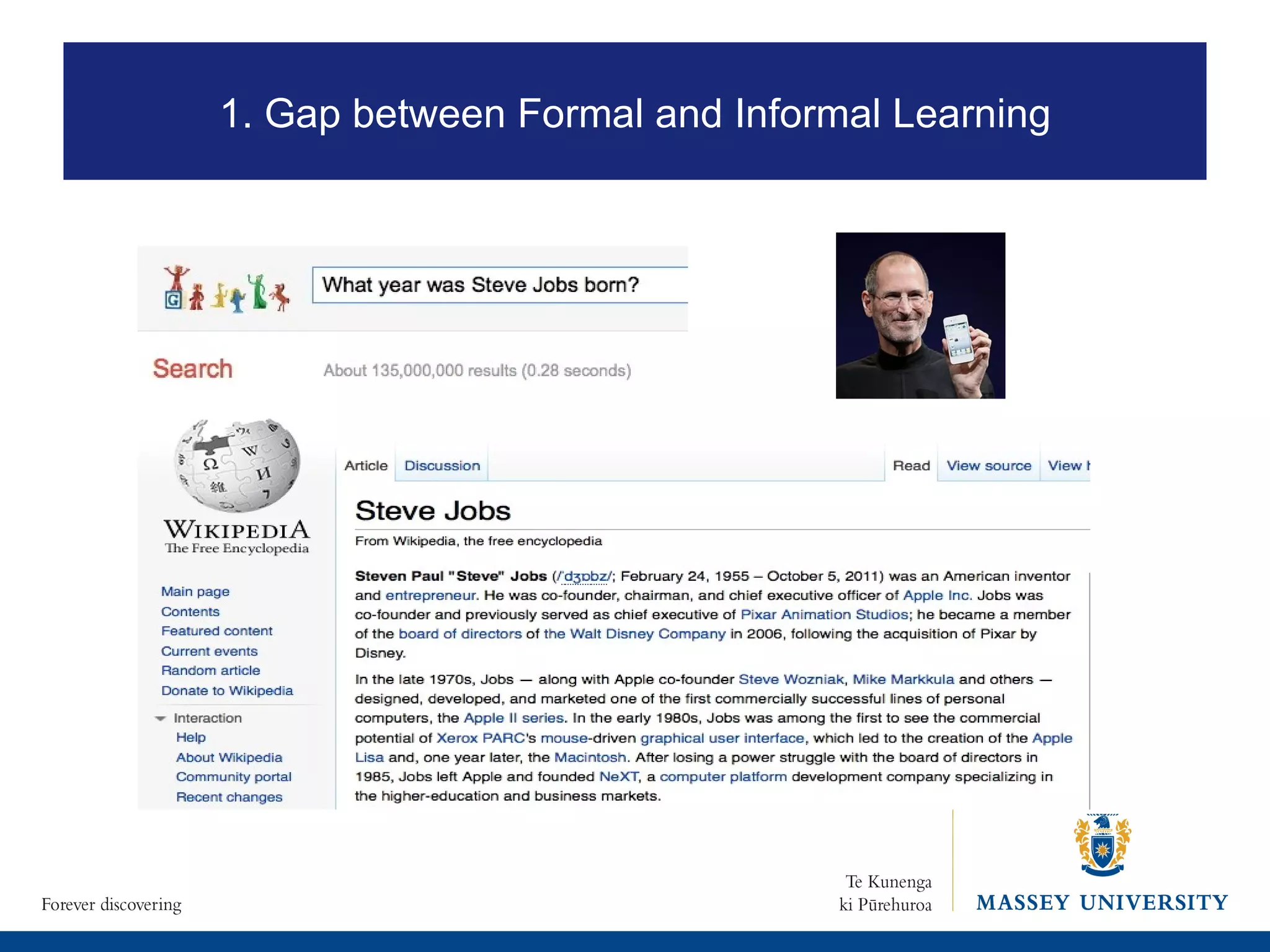 1. Gap between Formal and Informal Learning 