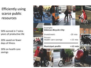 Efficiently using
scarce public
resources
50% earned in 7 extra
years of productive life
20% saved on fewer
days of illness
30% on health care
savings

 