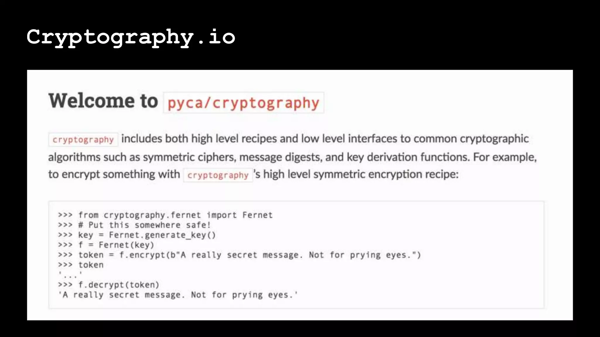 Cryptography.io
 