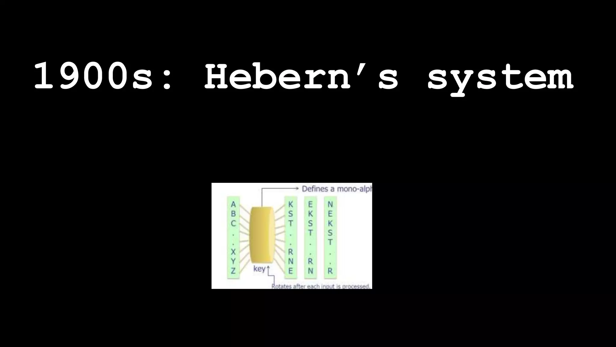 1900s: Hebern’s system
 