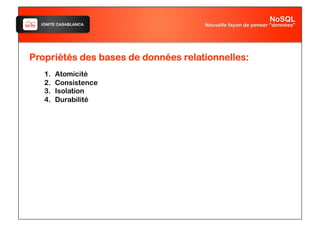 IGNITE CASABLANCA
Propriétés des bases de données relationnelles:
1. Atomicité
2. Consistence
3. Isolation
4. Durabilité
