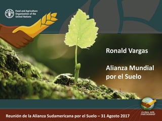 Reunión de la Alianza Sudamericana por el Suelo – 31 Agosto 2017
Ronald Vargas
Alianza Mundial
por el Suelo
 