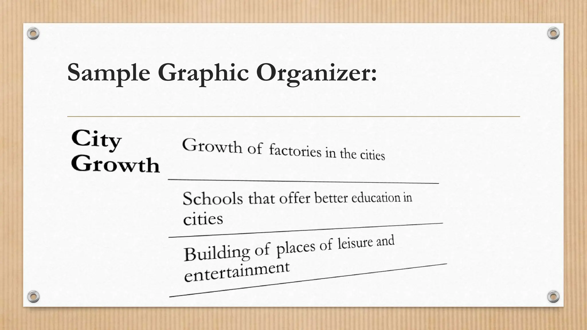 Sample Graphic Organizer:
 