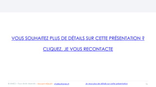 VOUS SOUHAITEZ PLUS DE DÉTAILS SUR CETTE PRÉSENTATION ?
CLIQUEZ, JE VOUS RECONTACTE
16© ANEO – Tous droits réservés Je veux plus de détails sur cette présentation- Vincent HOLLEY : vholley@aneo.fr
 