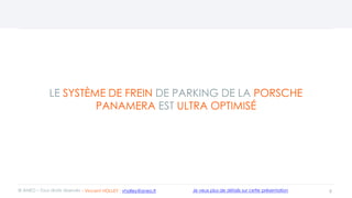 LE SYSTÈME DE FREIN DE PARKING DE LA PORSCHE
PANAMERA EST ULTRA OPTIMISÉ
8© ANEO – Tous droits réservés Je veux plus de détails sur cette présentation- Vincent HOLLEY : vholley@aneo.fr
 
