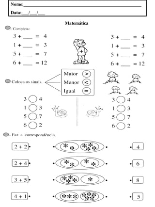 Nome:___________________________________________________ Data:___/___/___ Matemática