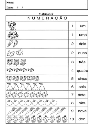 Nome:___________________________________________________ Data:___/___/___ Matemática