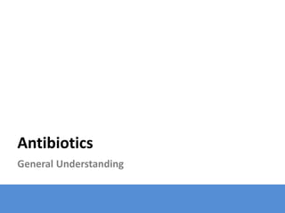 Antibiotics
General Understanding
 