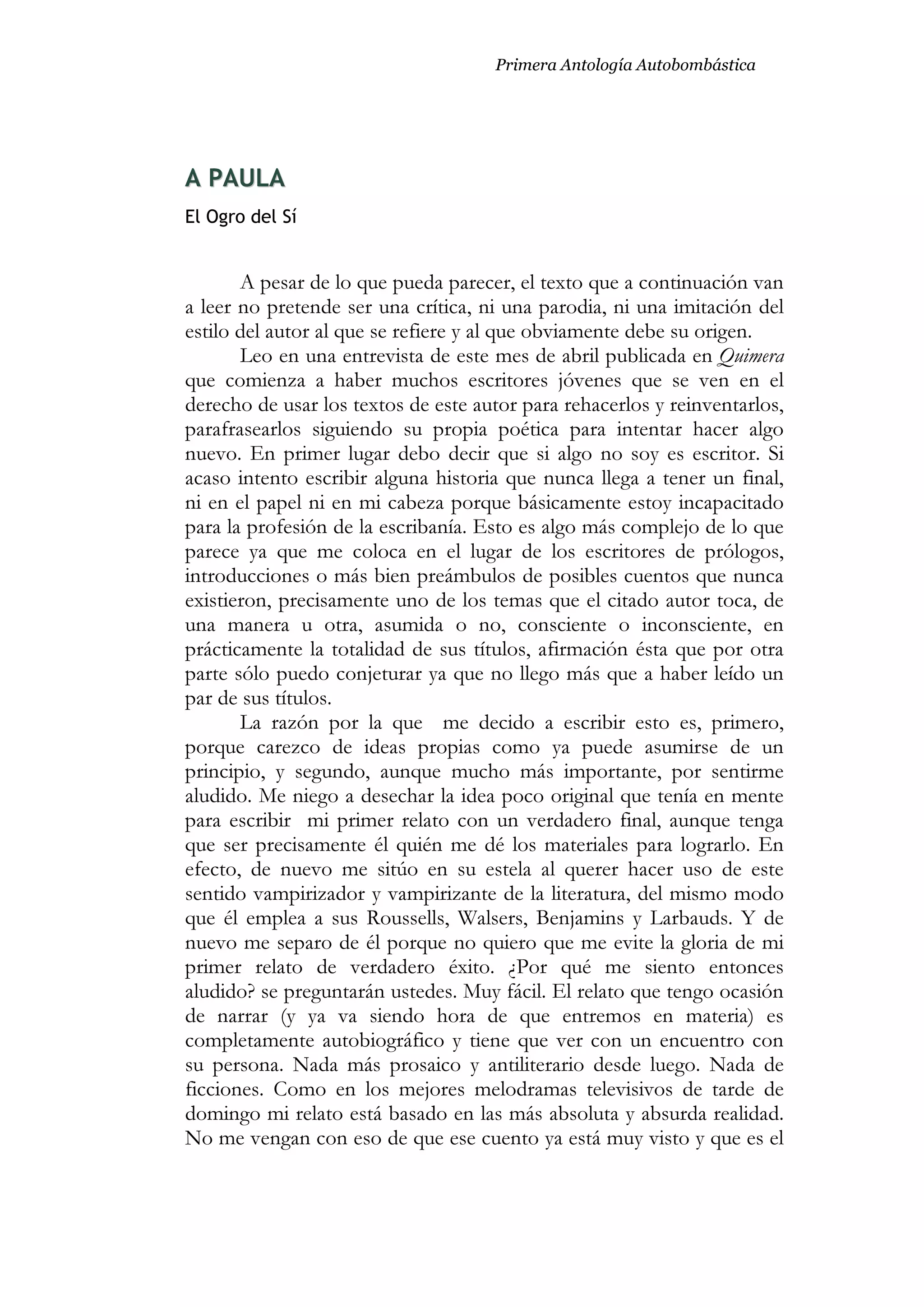 1ª Antología. Primera Parte