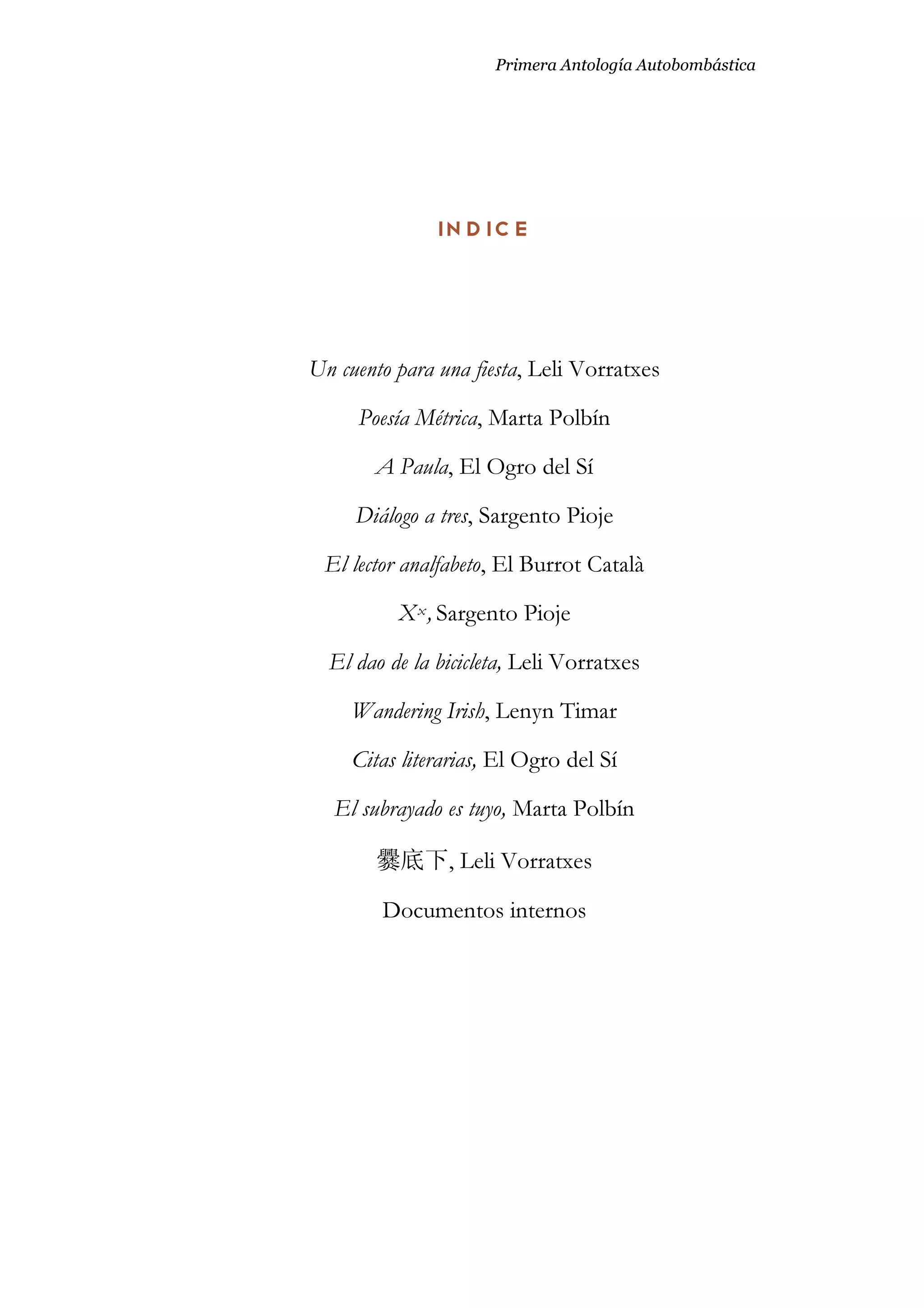 1ª Antología. Primera Parte