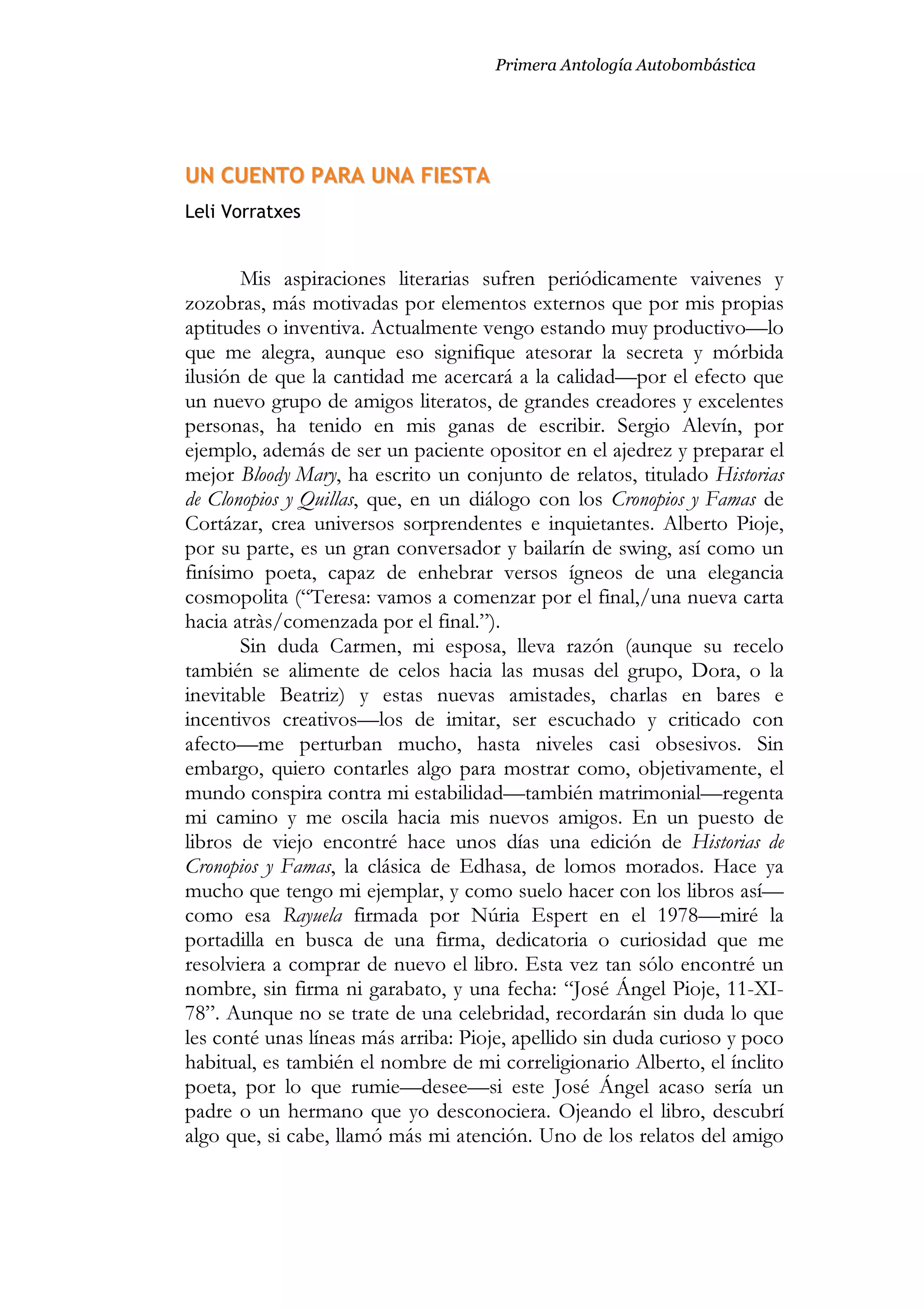 1ª Antología. Primera Parte