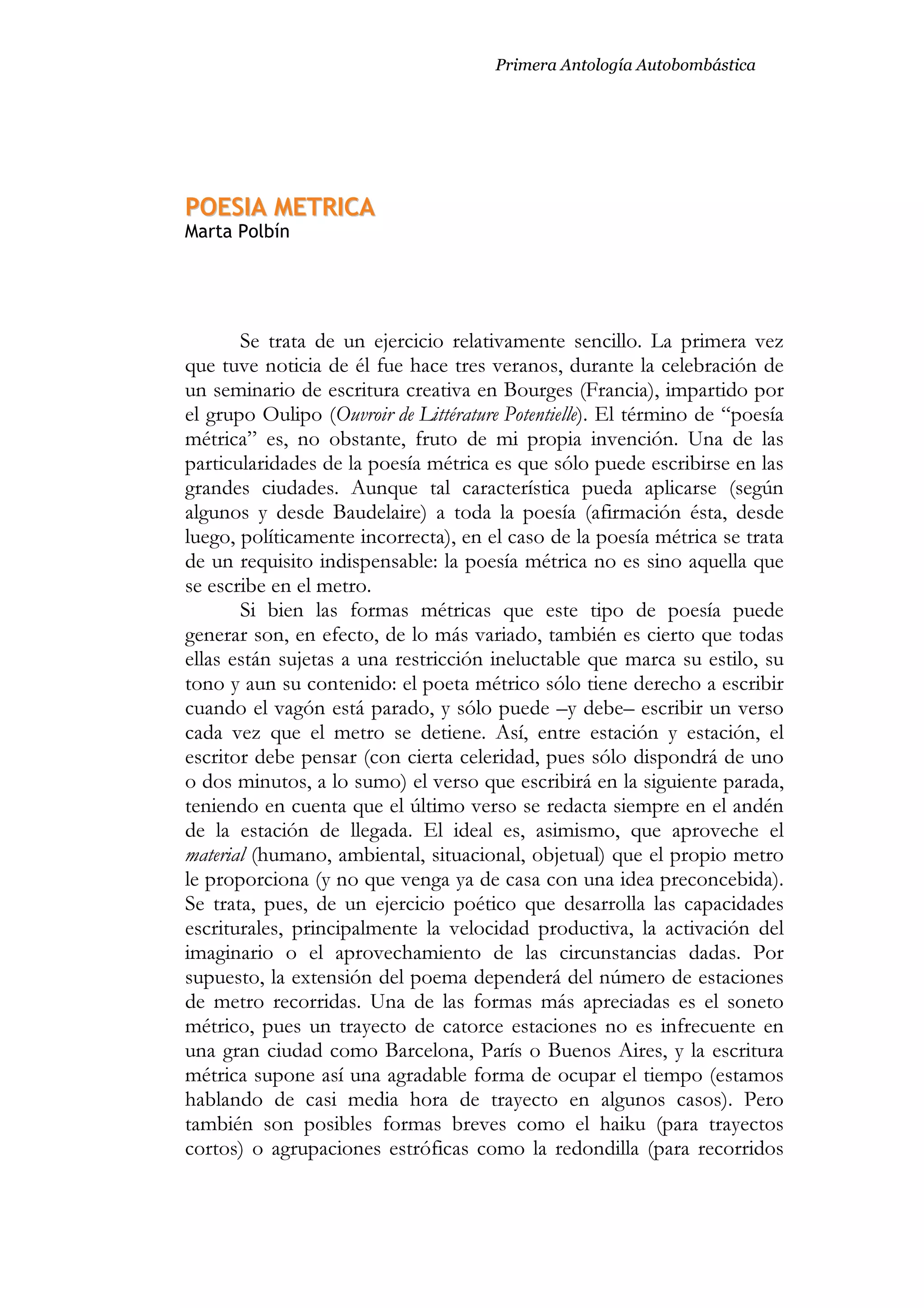 1ª Antología. Primera Parte