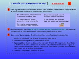 2 .- Le a seguinte composición e intenta deducir a súa autoría a partir das súas características. A cal das tendencias poé...