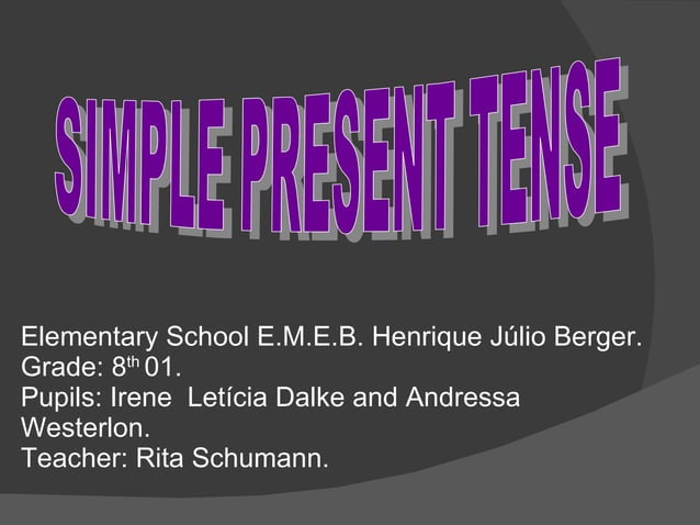 Simple Present Tense | PPT