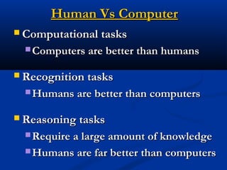 Human Vs Computer Programming Diff Artificial Intelligence Robotics (AI) PPT by Aamir Saleem Ansari | PPT