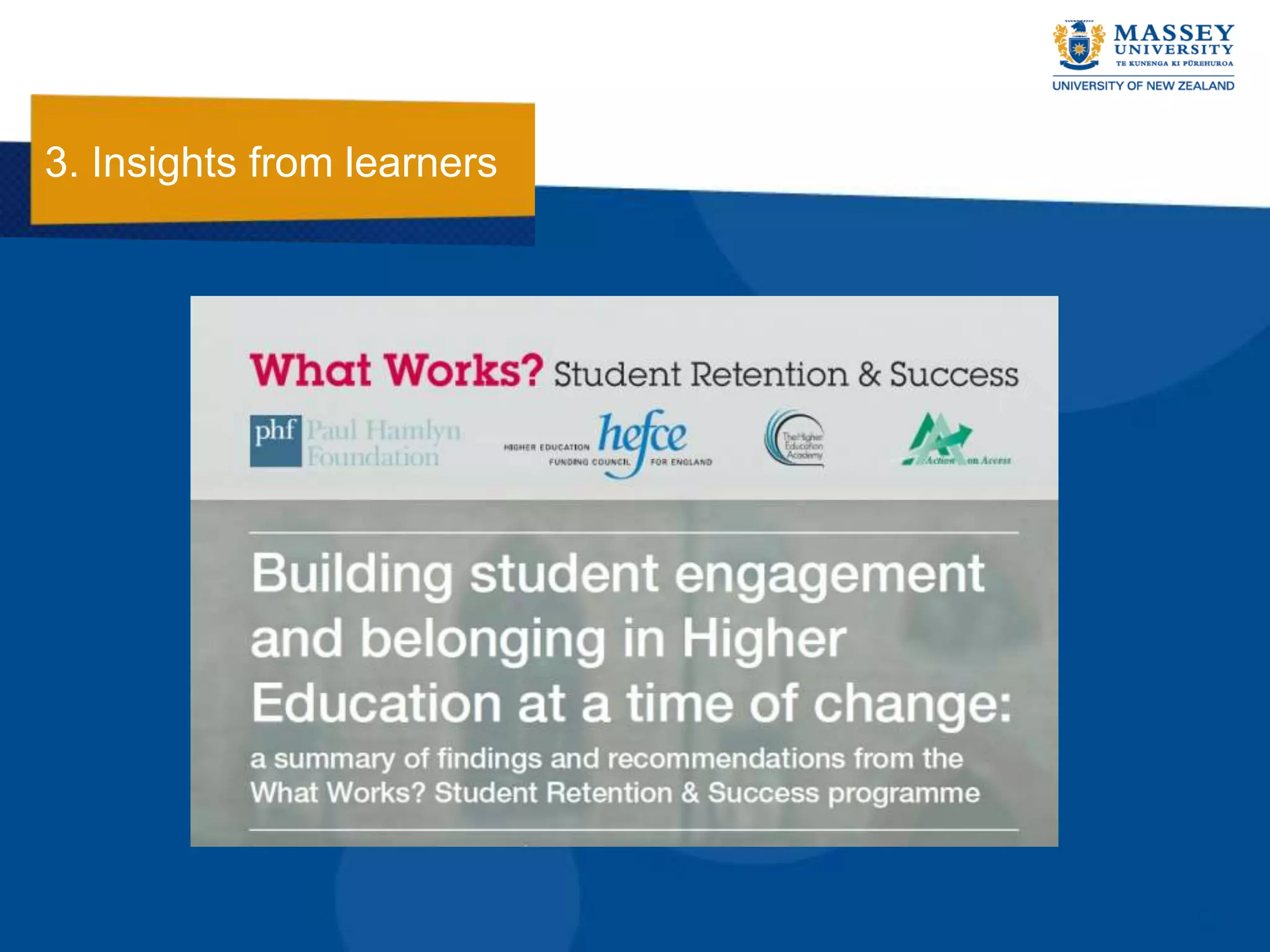 3. Insights from learners
 