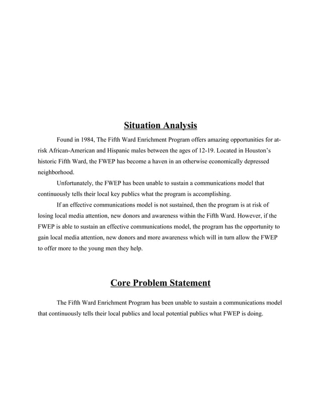 1.) background, situation analysis, core problem statement | PDF