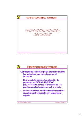 217(1,'2'(/263/$126
     'HEHQFRQWHQHUODVLJXLHQWHLQIURPDFLyQ
     LUFXLWRSULQFLSDO
     LUFXLWRVGHULYDGRV 
     LUFXLWRVXQLILODUHVFRQ,0' 
     7DEOHURVJHQHUDOHV
     6LVWHPDGHDWHUUDPLHQWR
     6LVWHPDWHOHIyQLFR
     6LPERORJLDQRUPDOL]DGD
     6LVWHPDVDX[LOLDUHVGLYHUVDV
     'HWDOOHVLQJHQLHULOHVGLYHUVRV
     0RQWDQWHVHOpFWULFDWHOHIyQLFDFDEOH
     7LSRVGHFDEOHV
     7LSRGHWXERV39


,167$/$,21(6(/(75,$6,                           ,1*+8%(5085,//20




                                26726
     'HEHQFRQWHQHUODVLJXLHQWHLQIURPDFLyQ
     0HPRULDVGHVFULSWLYDV
     0HWUDGREDVH
     $QiOLVLVGHFRVWRVXQLWDULRV
     3UHVXSXHVWREDVH
     )yUPXODSROLQyPLFD
     1RVRQQHFHVDULRVSDUDODDSUREDFLyQGHOSURHFWR
     6HHIHFW~DQDVROLFLWXGGH
               (OSURSLHWDULR
               (O$UTXLWHFWRSURHFWLVWD
               (OFRQWUDWLVWD


,167$/$,21(6(/(75,$6,                           ,1*+8%(5085,//20




                                                                               
 