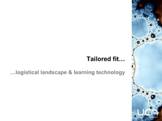 Tailored fit…
…logistical landscape & learning technology
 