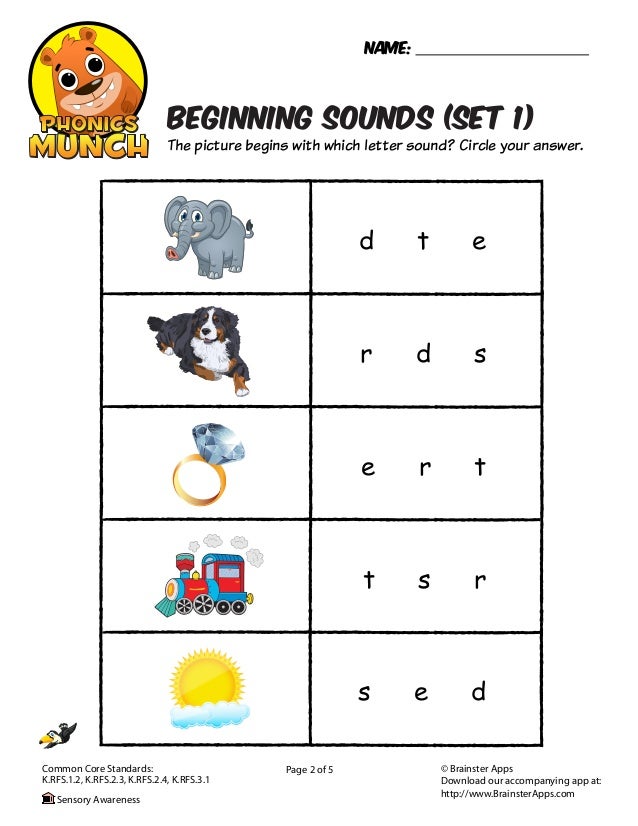 beginning sounds phonics worksheet