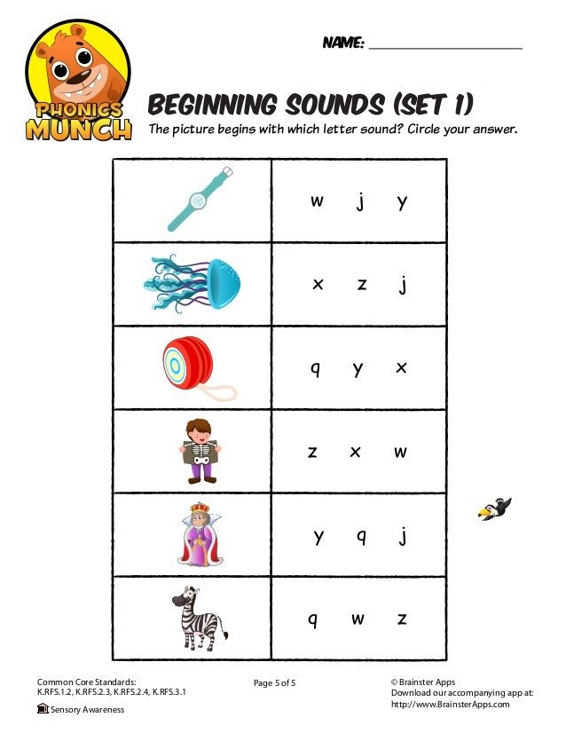 beginning sounds phonics worksheet