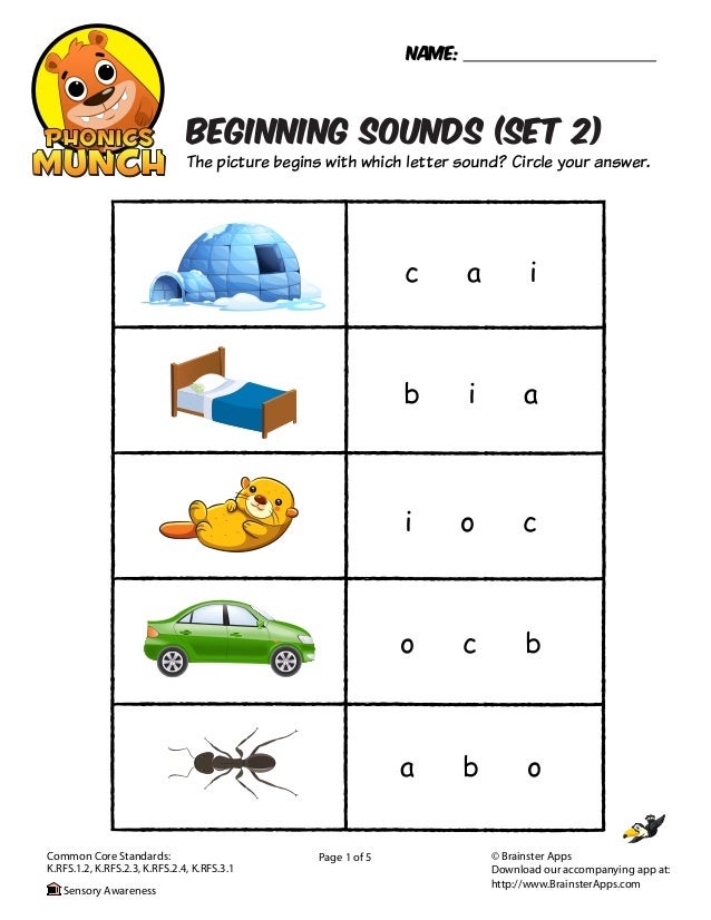 beginning sounds phonics worksheet