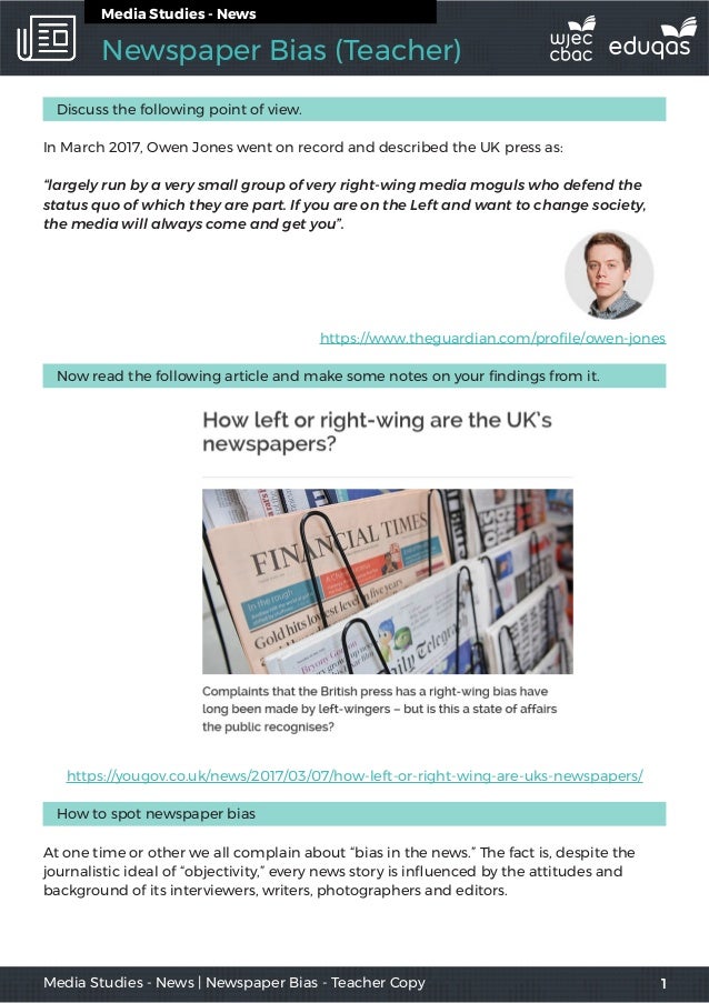 Newspaper bias lesson