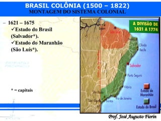 1621 – 1675 Estado do Brasil  (Salvador*). Estado do Maranhão  (São Luís*). * = capitais 