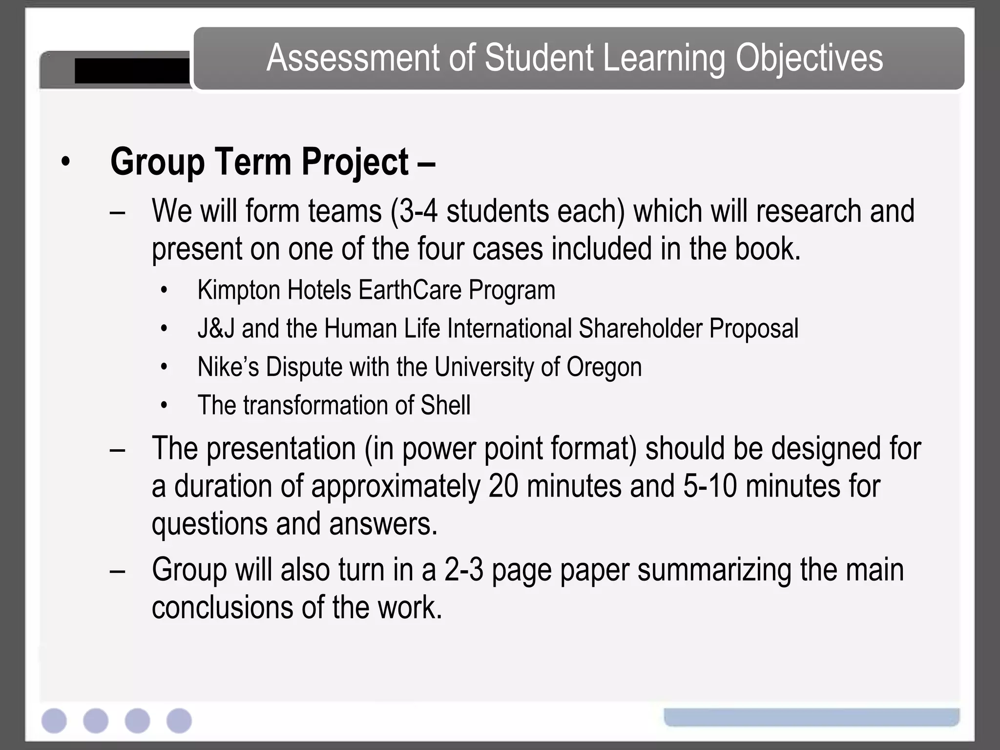 Course Set Up?  Let’s Review the Syllabus… 