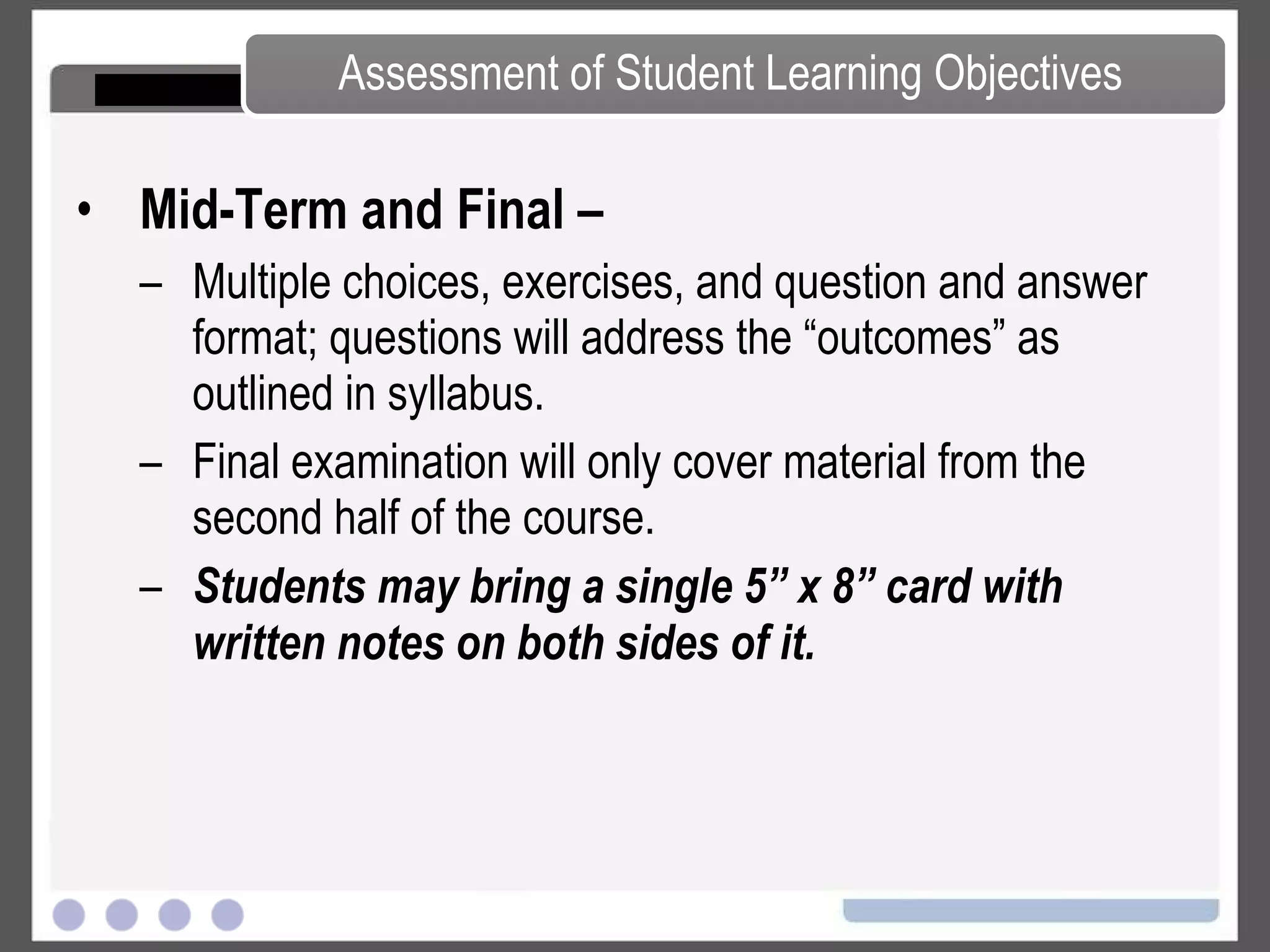 Individual Term Paper  Each student will develop and write a 5-page personal position paper defining a sustainability initiative while outlining  benefits  and  costs .   In general, a paper may be grouped into four main sections, introduction, specific topics, the main body of the paper with 2-4 major points, and a summary and comments on the major points of your paper.  Potential topics include:   Diversity,  Energy,  Foundations, Geo-engineering,  Green building,  GRI Reporting,  ISO 26000,  Packaging,  Paper,  Philanthropy,  Recycling,  Renewable energy,  Social responsible investing,  Supply chain,  Taxes,  Transportation,  Water Assessment of Student Learning Objectives 
