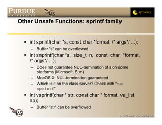 Sprintf Man 1.Buffer Overflows | PDF