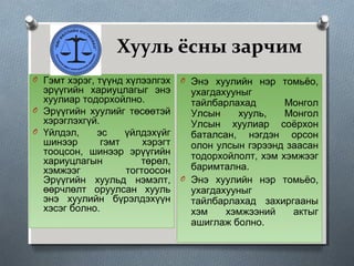 Эрүүгийн хуулийн зорилт, зарчим | PPT