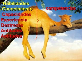 “ Habilidades Conocimiento Capacidades Experiencia  Destrezas Actitudes Aptitudes competencias 